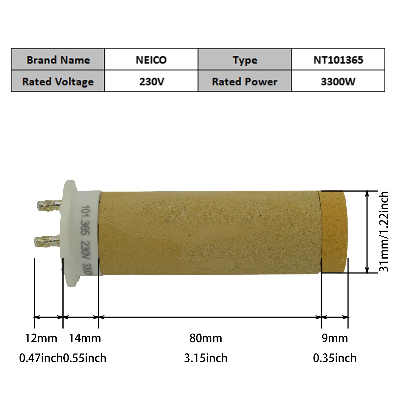 NT101365  101.365  230V 3300W Heating Elements