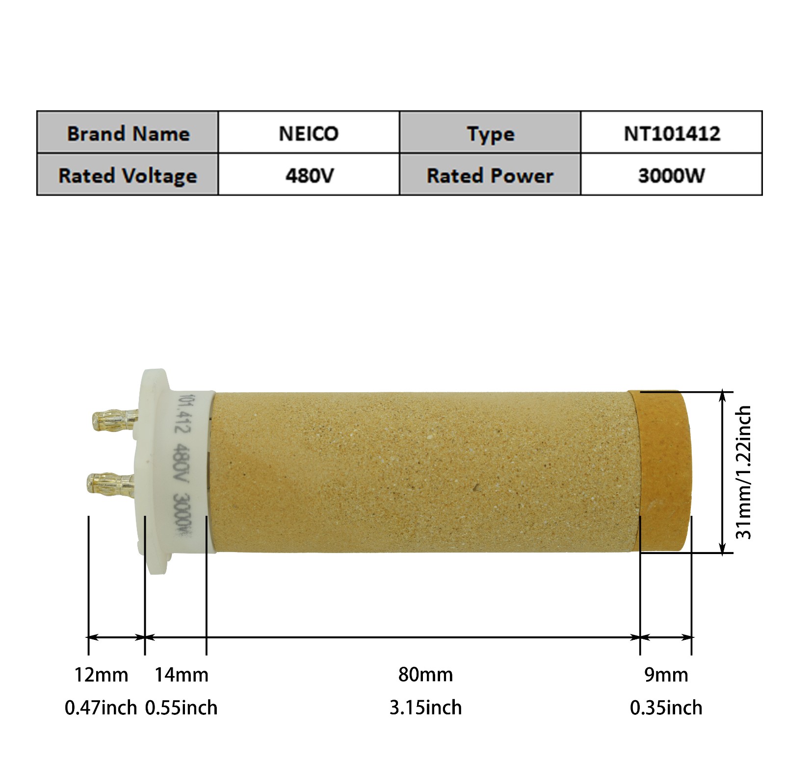 NT101412 101379 480V 3000W Heating Elements