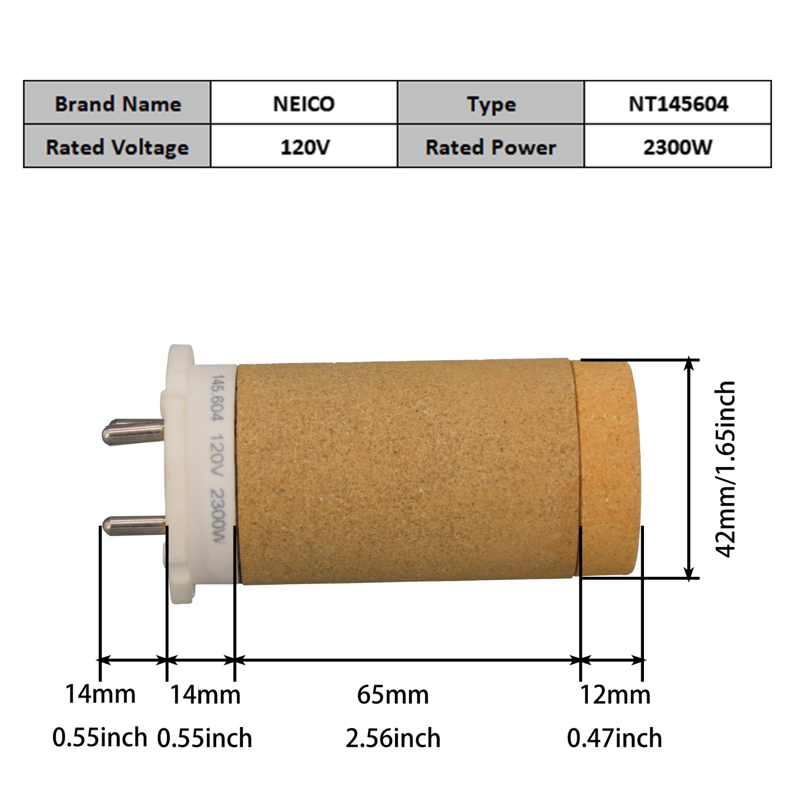 NT145604 145.604 120V 2300W Heating Elements For ELECTRON ST MISTRAL 6 UNIPLAN UNIROOF