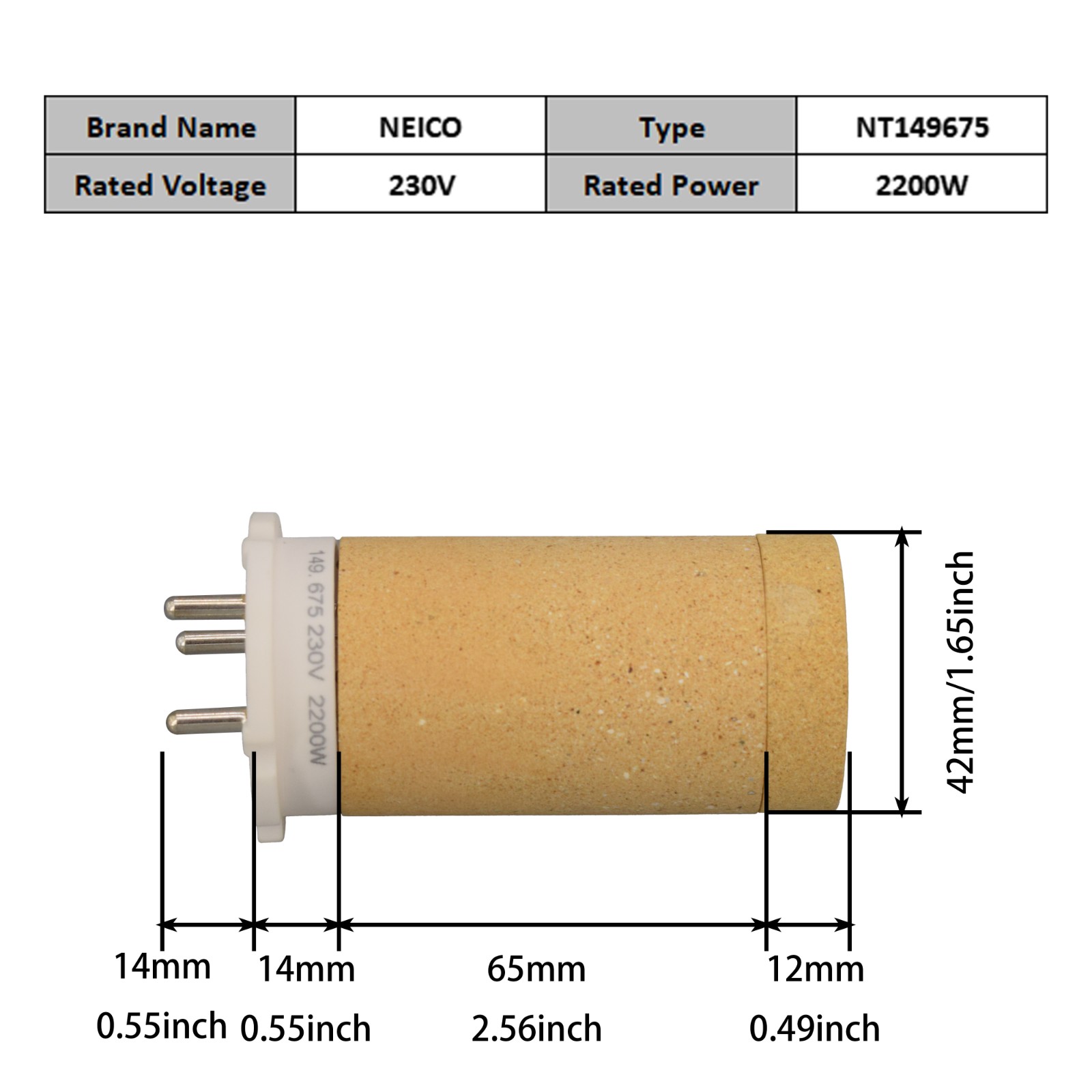 NT149675 149.675 230V 2200W Heating Elements For HEMTEK K-ST ELECTRON ST HEMTEK ST