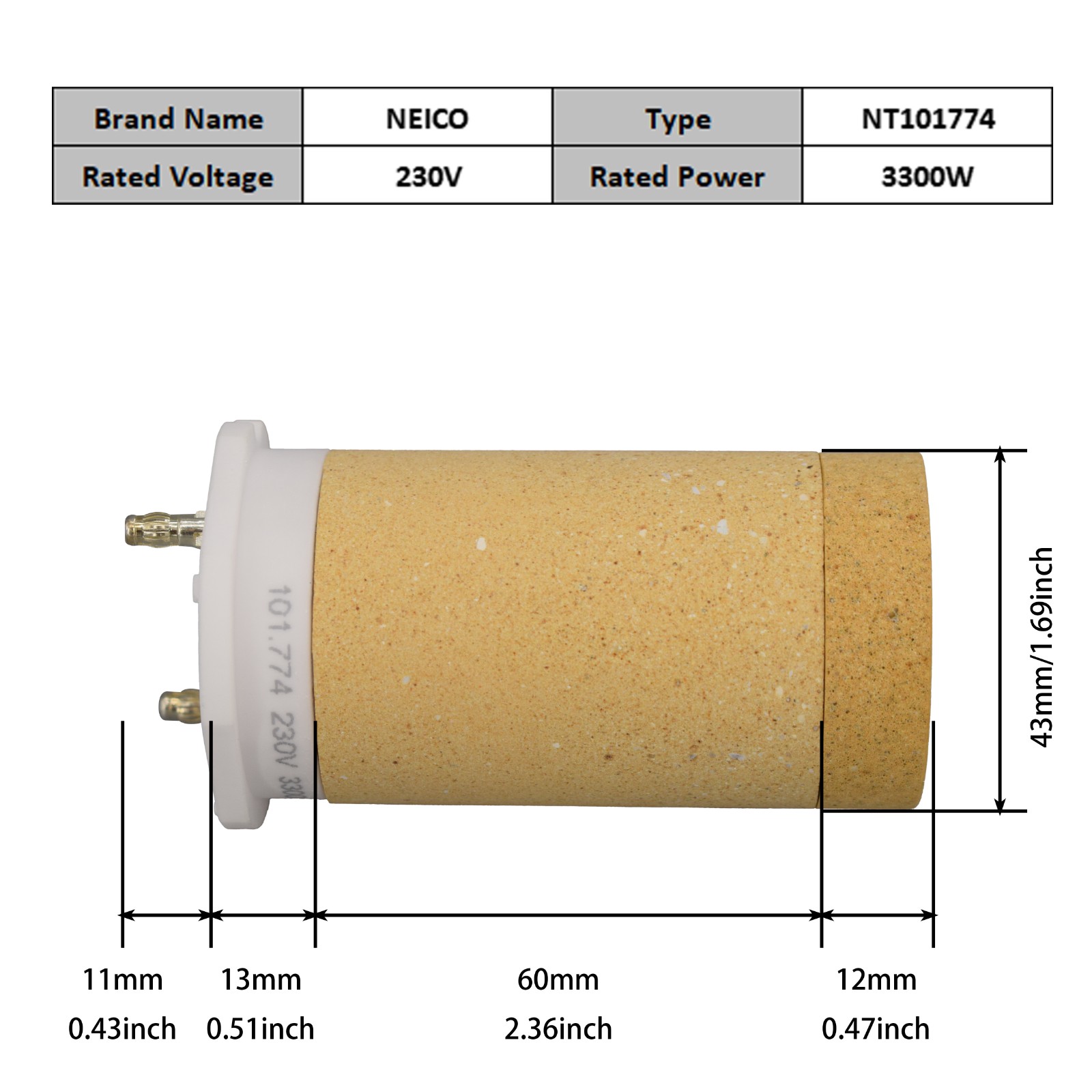 NT101774  101.774  230V 3300W Heating Elements