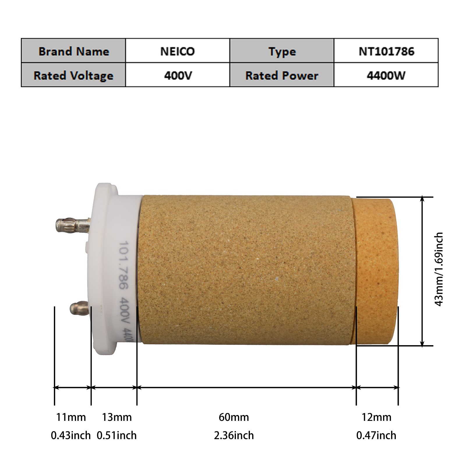NT101786  101.786  400V 4400W Heating Elements